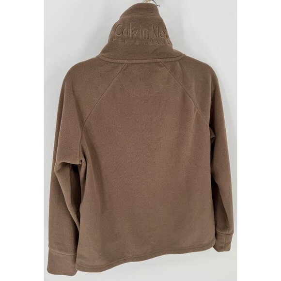 Calvin Klein Performance Women's Brown Active Tech Fleece Mock-Neck Jacket - Picture 3 of 10